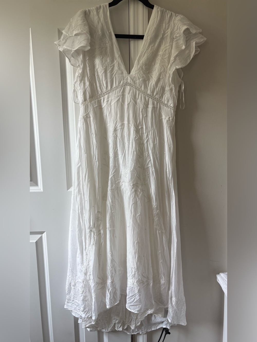 Anthropologie Love the Label White Embroidered High Low Dress - Picture 5 of 10